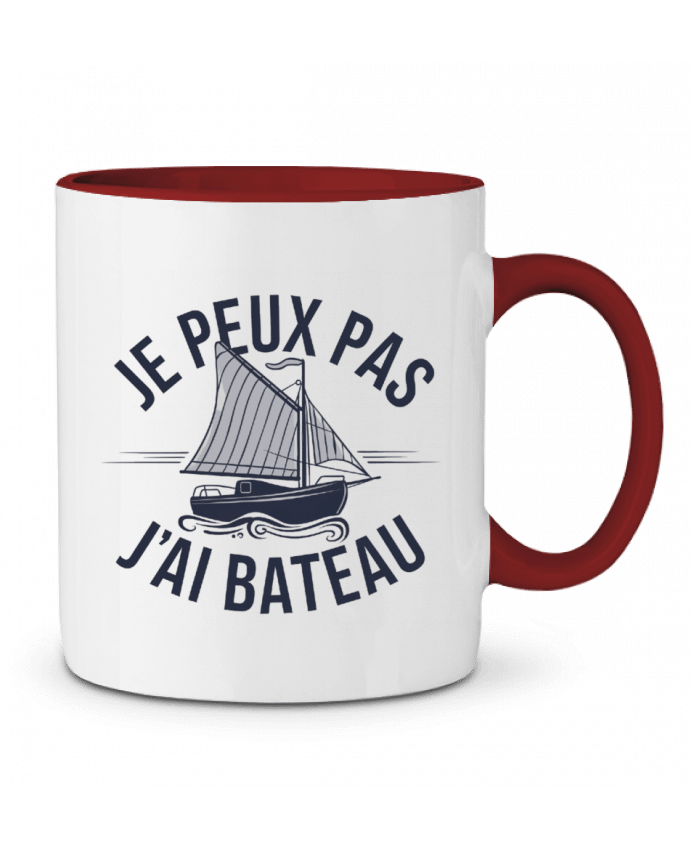 Mug bicolore je peux pas j'ai bateau bwilfy