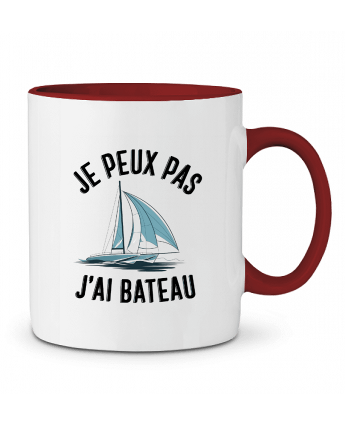 Mug bicolore je peux pas j'ai bateau bwilfy