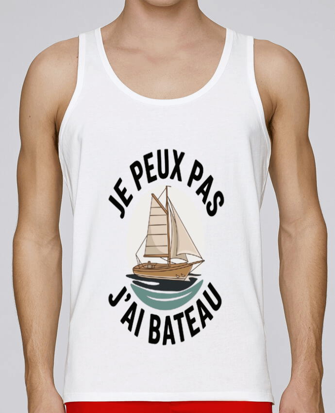 Débardeur homme je peux pas j'ai un bateau par bwilfy 100% coton bio