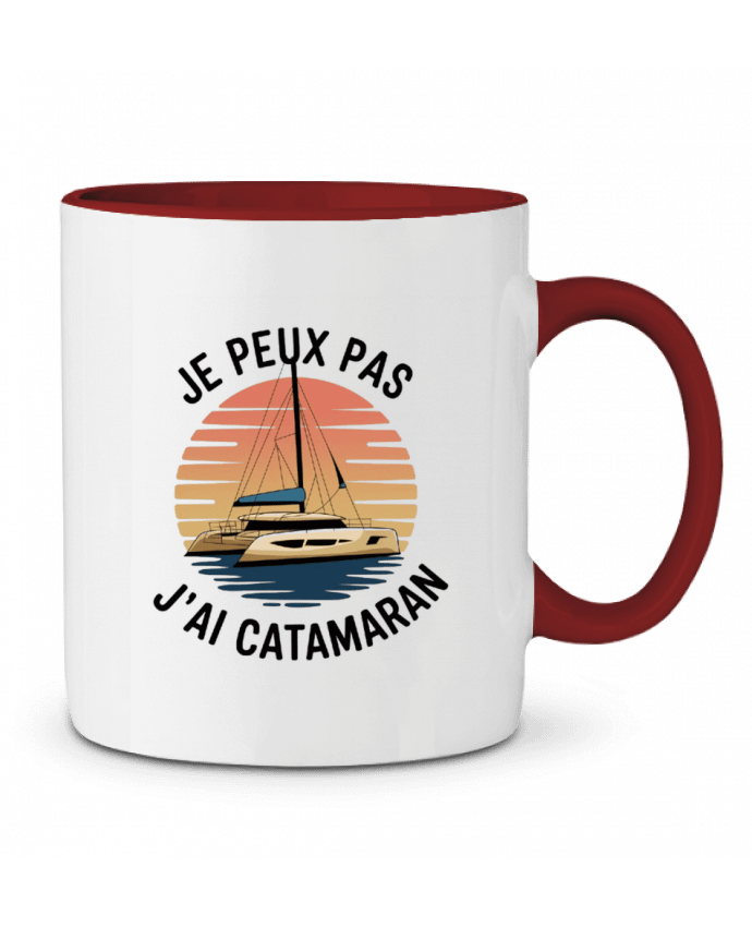 Mug bicolore je peux pas j'ai catamaran bwilfy