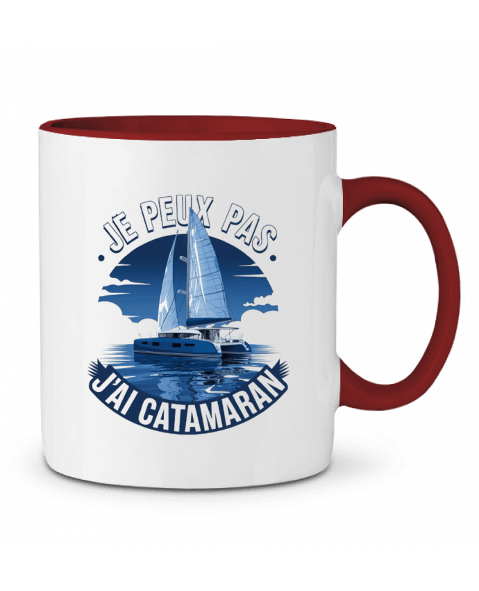 Mug bicolore je peux pas j'ai catamaran bwilfy