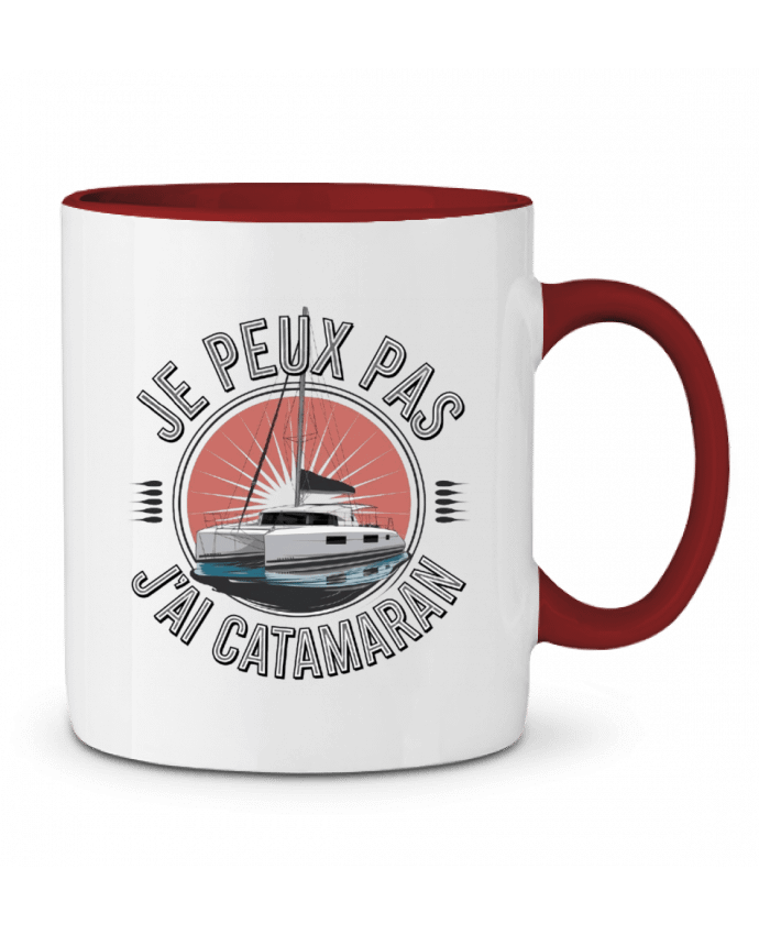 Mug bicolore je peux pas j'ai catamaran bwilfy