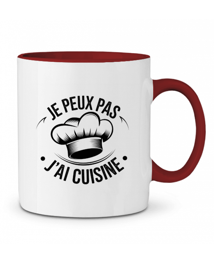 Mug bicolore je peux pas j'ai cuisine bwilfy