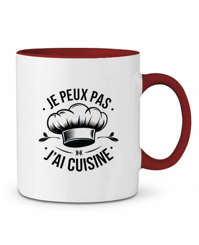 Mug bicolore je peux pas j'ai cuisine bwilfy