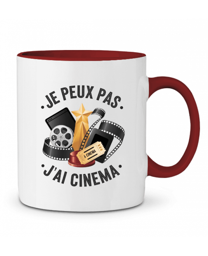 Mug bicolore je peux pas j'ai cinema bwilfy