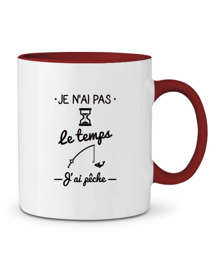 Taza Cerámica Bicolor Pas le temps j'ai pêche Benichan