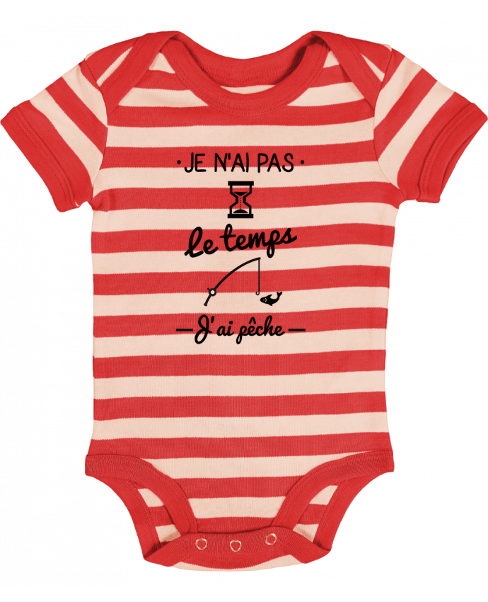 Baby Body striped Pas le temps j'ai pêche - Benichan