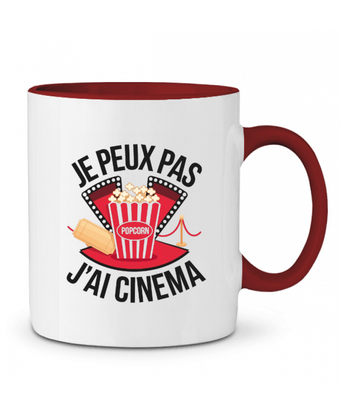 Mug bicolore je peux pas j'ai cinema bwilfy
