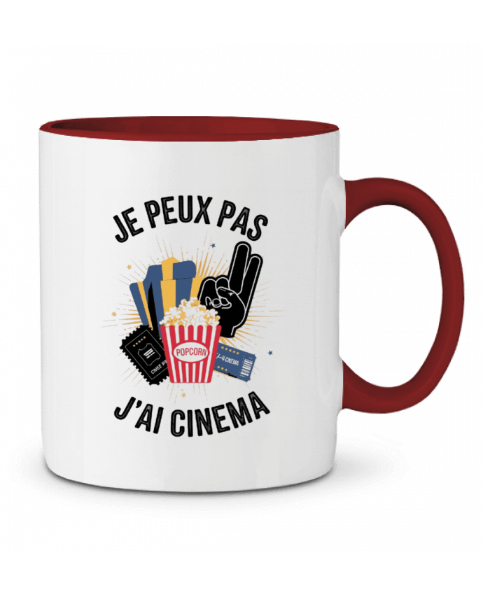 Mug bicolore je peux pas j'ai cinéma bwilfy