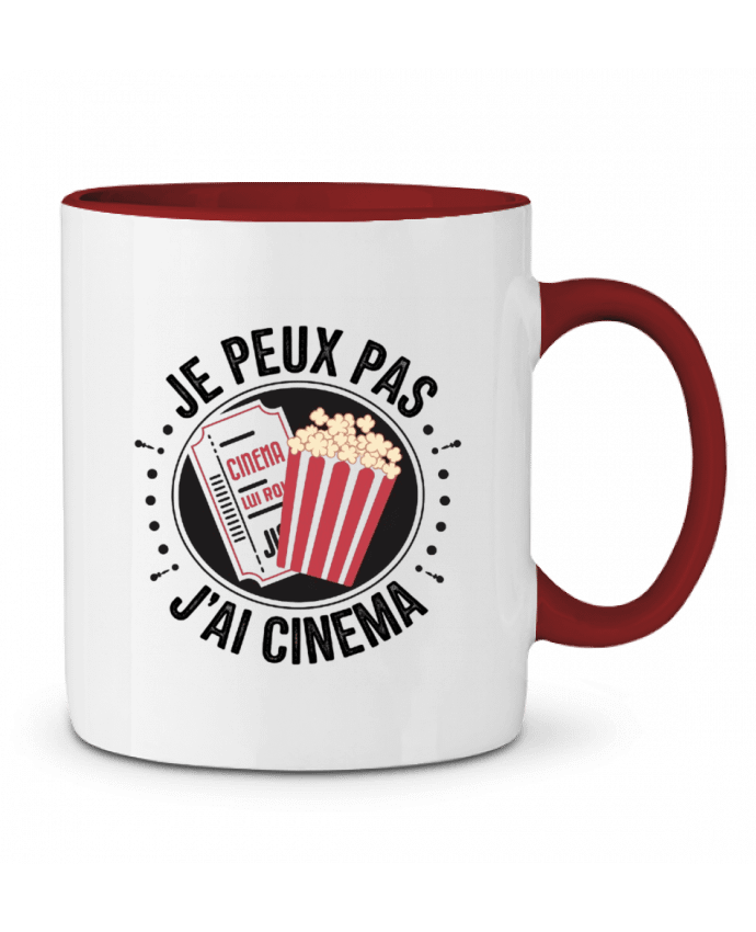 Mug bicolore je peux pas j'ai cinema bwilfy