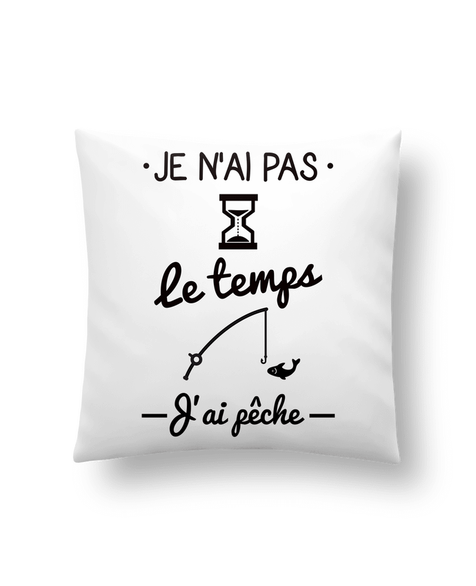 Cushion synthetic soft 45 x 45 cm Pas le temps j'ai pêche by Benichan