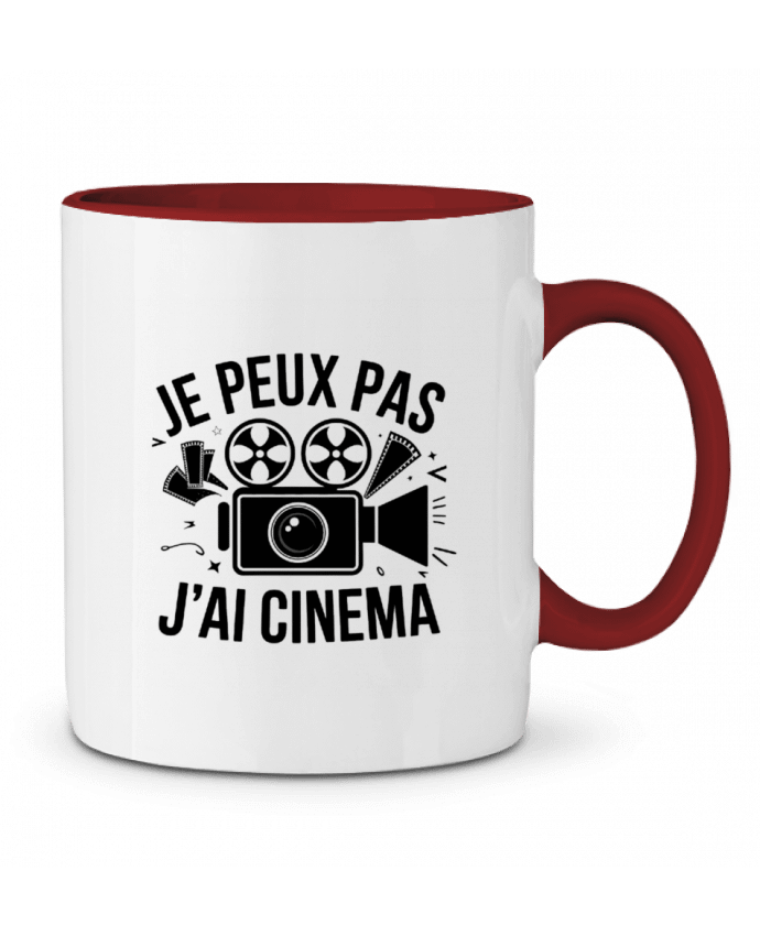 Mug bicolore je peux pas j'ai cinema bwilfy