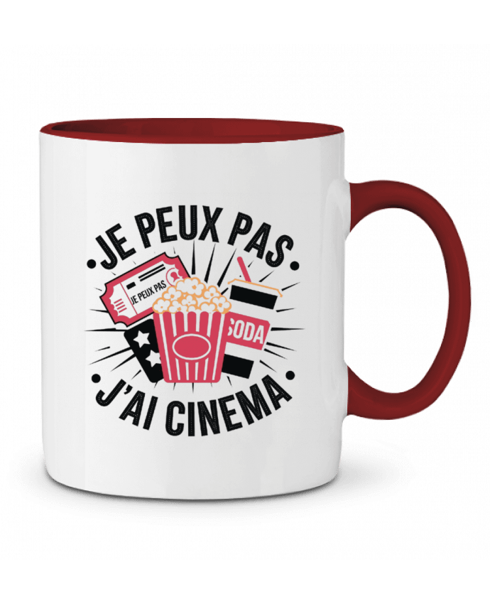 Mug bicolore je peux pas j'ai cinema bwilfy