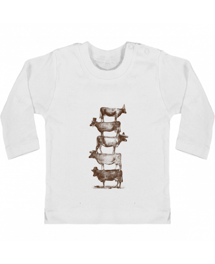 Baby T-shirt with press-studs long sleeve Cow Cow Nuts manches longues du designer Florent Bodart