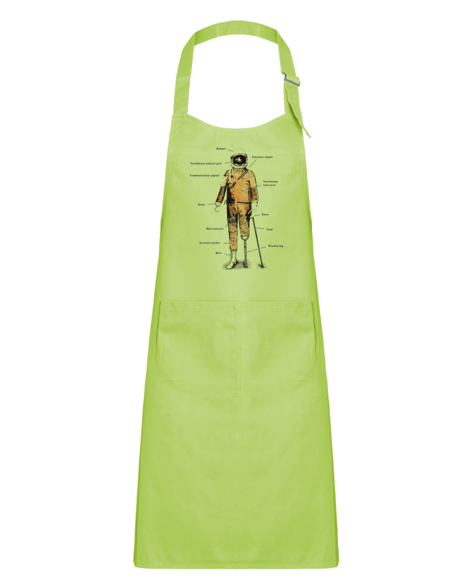 Kids chef pocket apron Astropirate with text by Florent Bodart