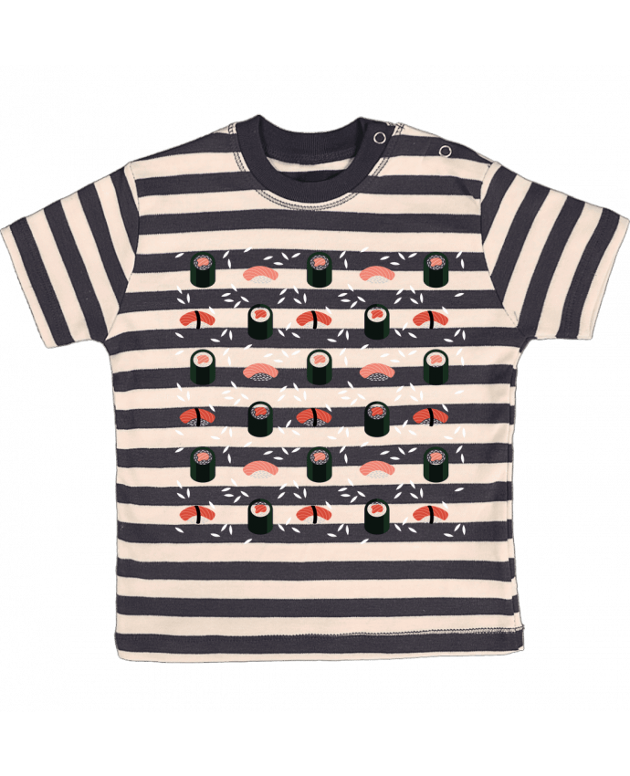 T-shirt baby with stripes Sushi by GWEN