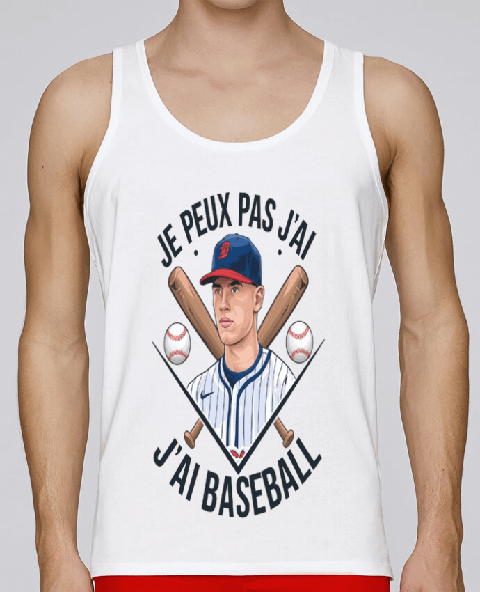 Débardeur homme je peux pas j'ai baseball par bwilfy 100% coton bio
