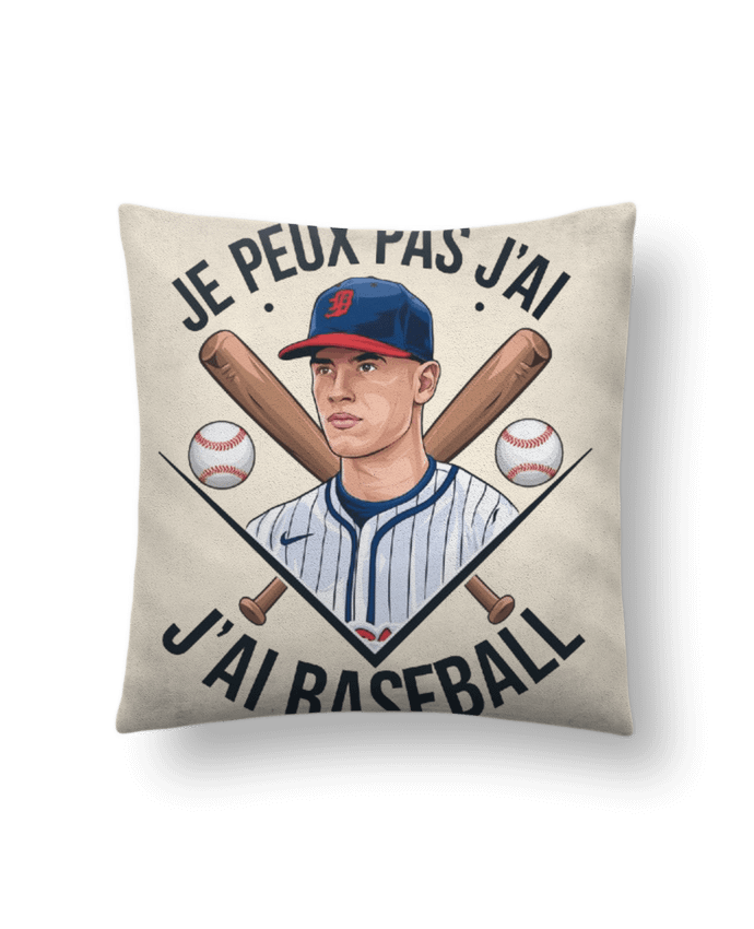 Coussin suédine je peux pas j'ai baseball par bwilfy
