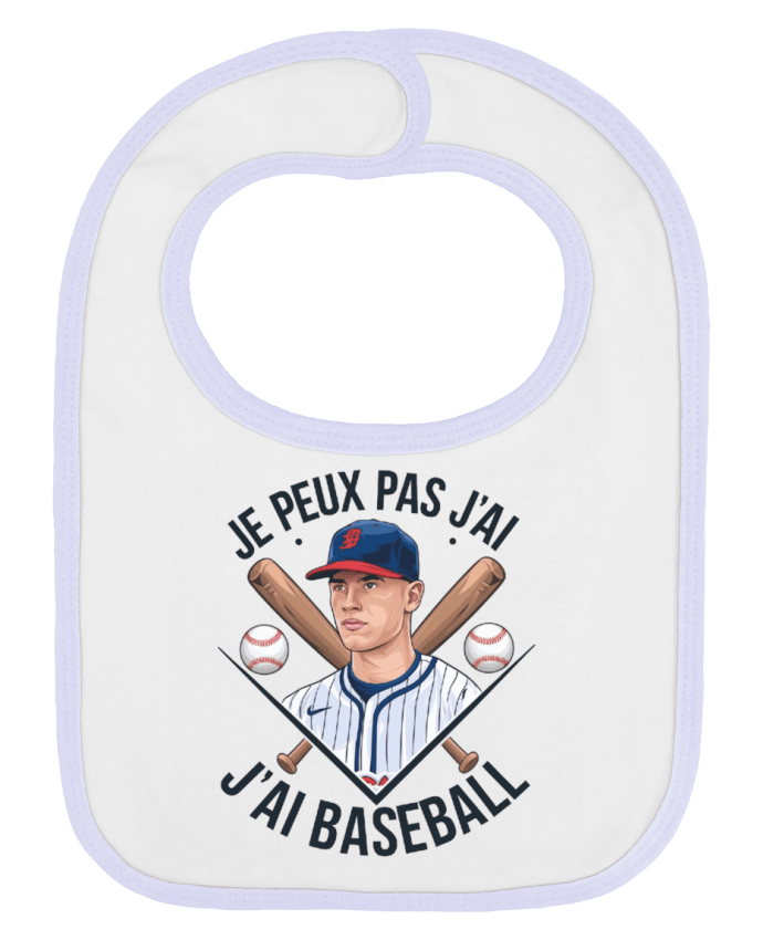 Bavoir bébé uni je peux pas j'ai baseball par bwilfy