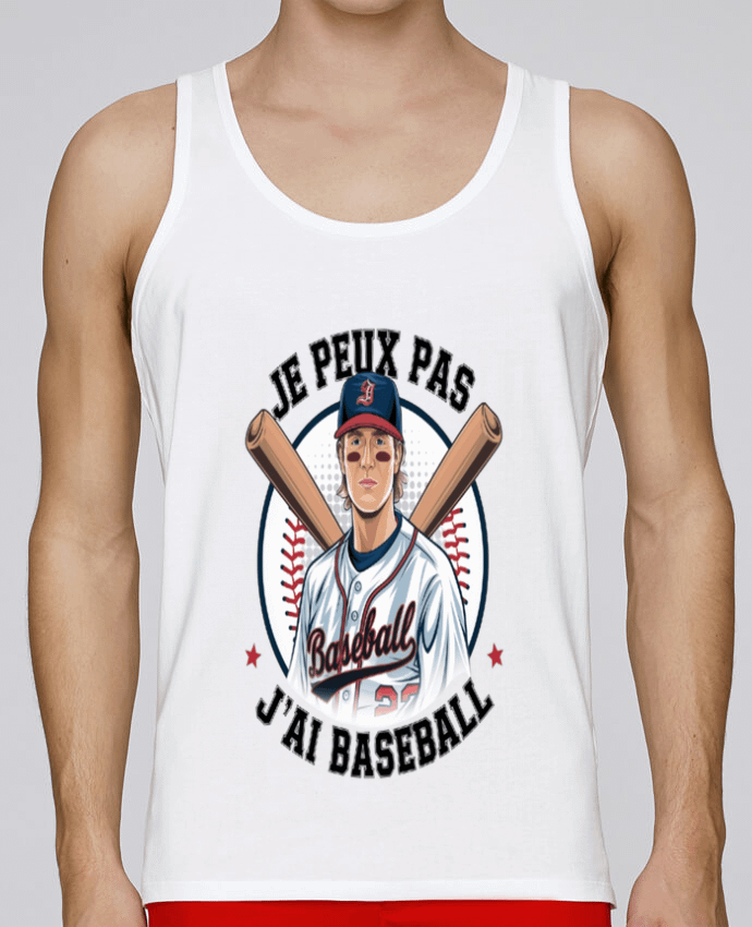 Débardeur homme je peux pas j'ai baseball par bwilfy 100% coton bio