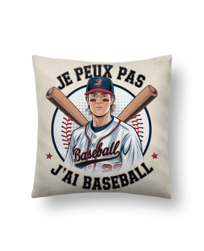 Coussin suédine je peux pas j'ai baseball par bwilfy