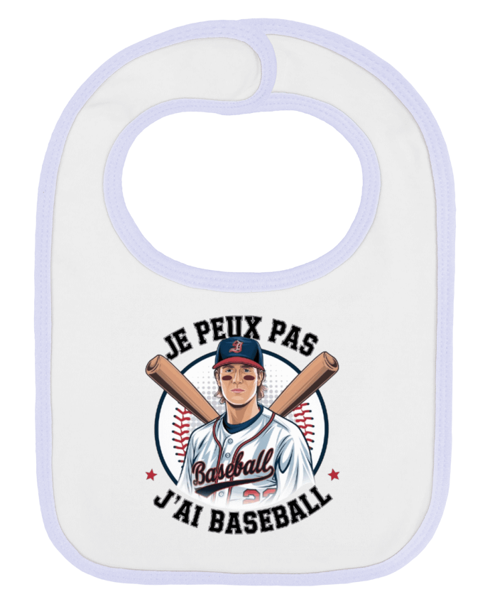 Bavoir bébé uni je peux pas j'ai baseball par bwilfy