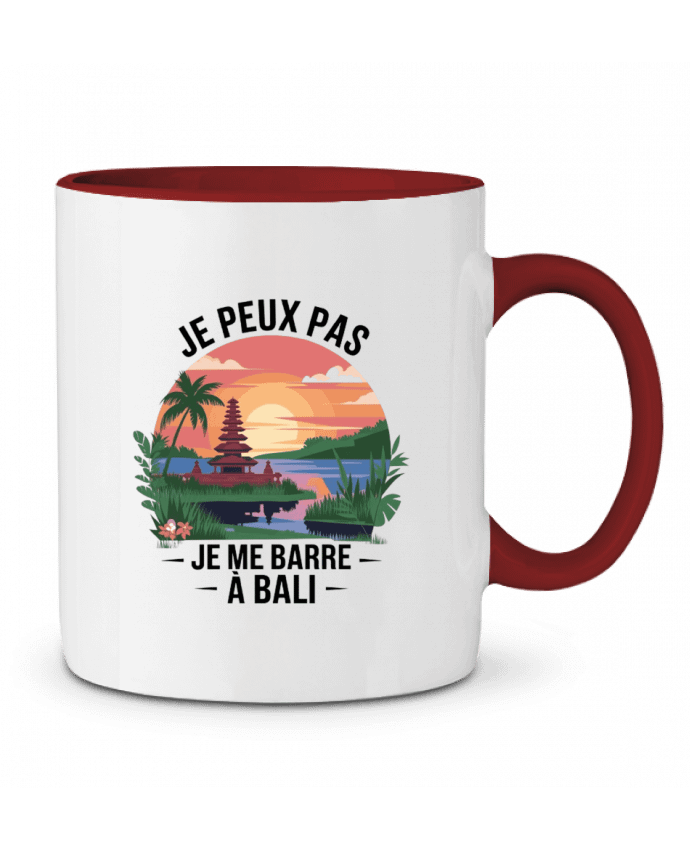 Mug bicolore je peux pas je me barre a Bali bwilfy