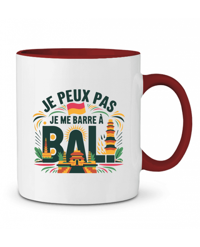Mug bicolore je peux pas je me barre à Bali bwilfy