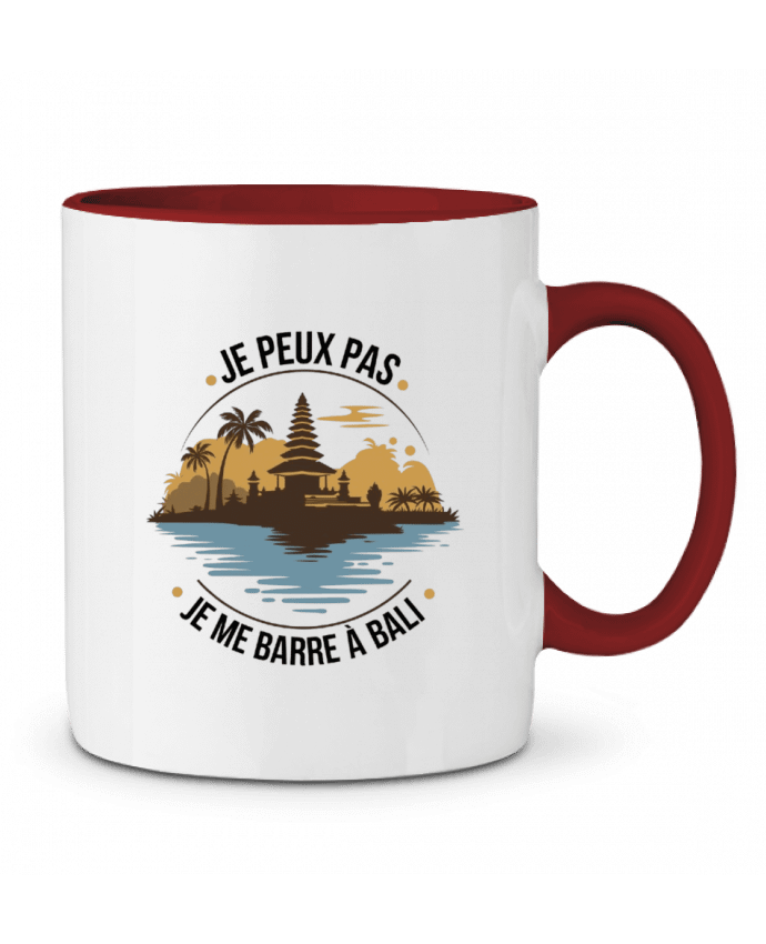 Mug bicolore je peux pas je me barre à Bali bwilfy