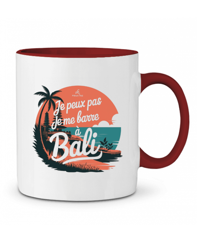Mug bicolore je peux pas je me barre à Bali bwilfy