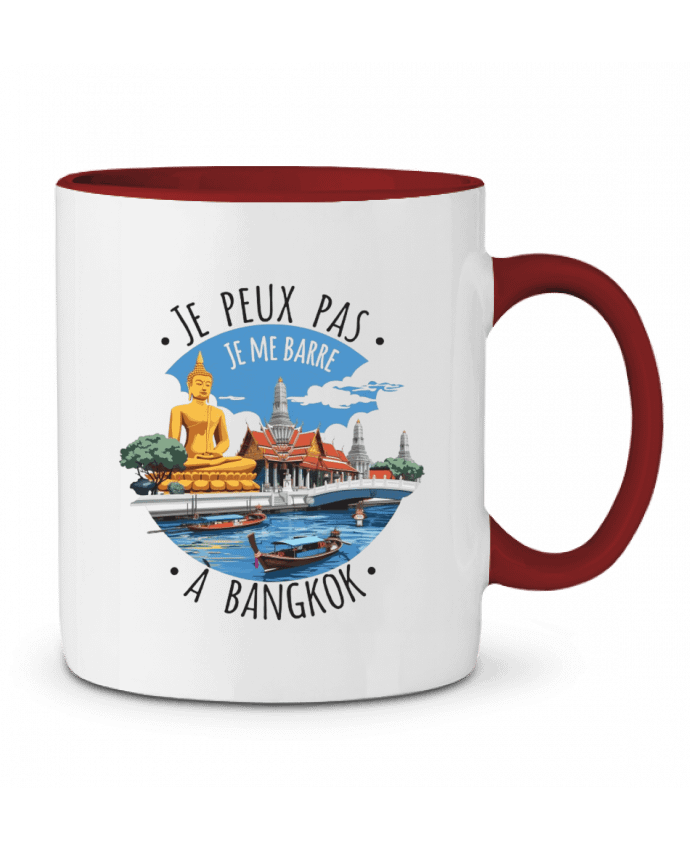 Mug bicolore je peux pas je me barre à Bangkok bwilfy