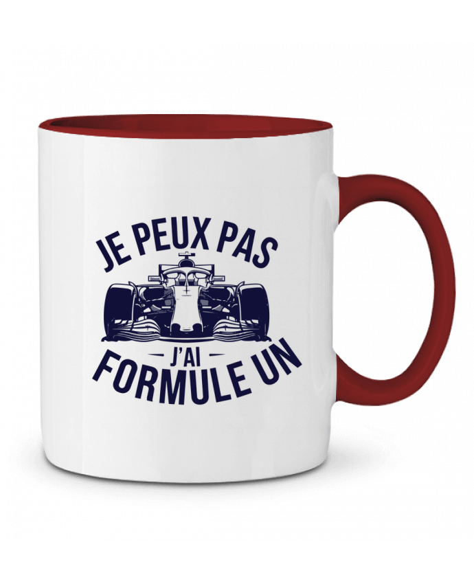 Mug bicolore je peux pas j'ai formule 1 bwilfy