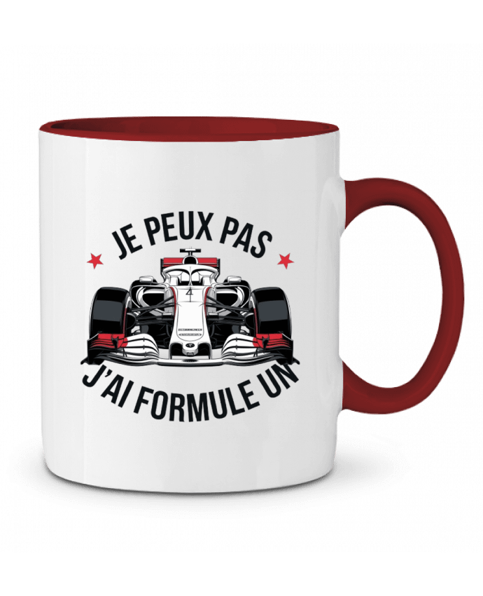 Mug bicolore je peux pas j'ai formule 1 bwilfy