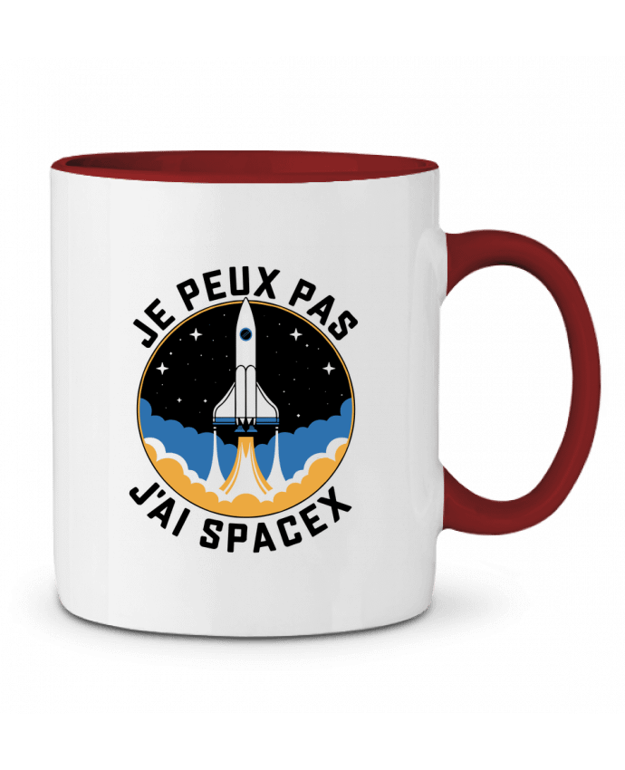 Mug bicolore je peux pas j'ai spacex bwilfy