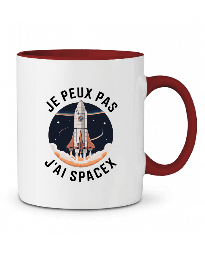 Mug bicolore je peux pas j'ai spacex bwilfy