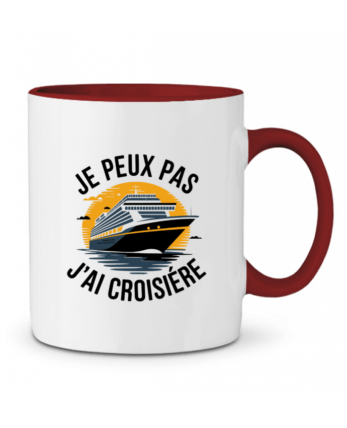 Mug bicolore je peux pas j'ai croisière bwilfy