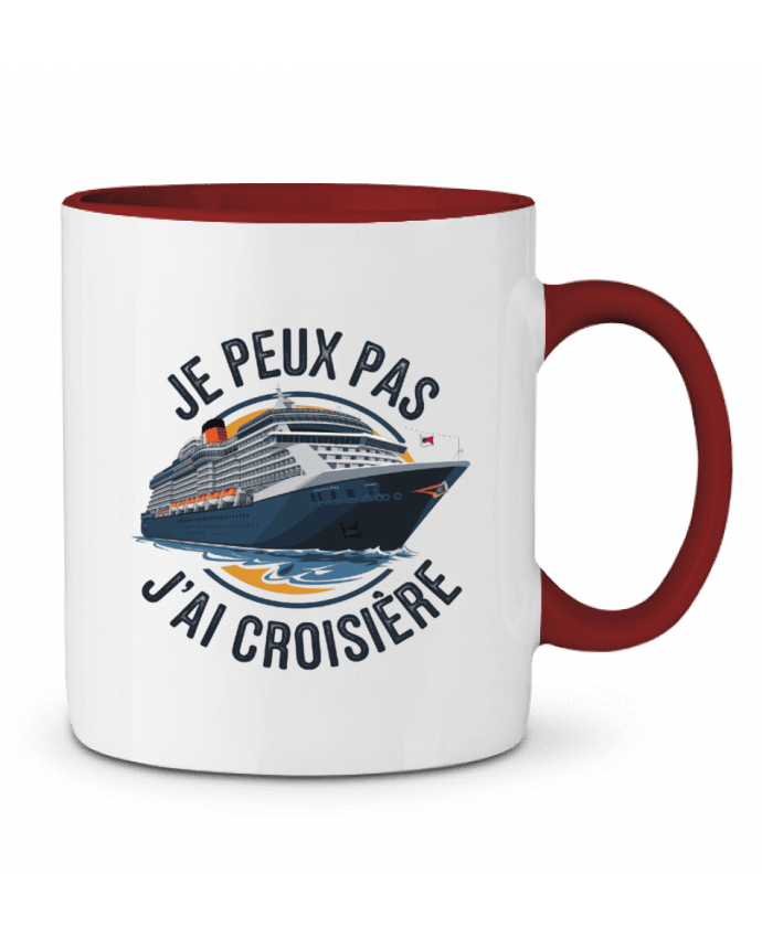 Mug bicolore je peux pas j'ai croisière bwilfy