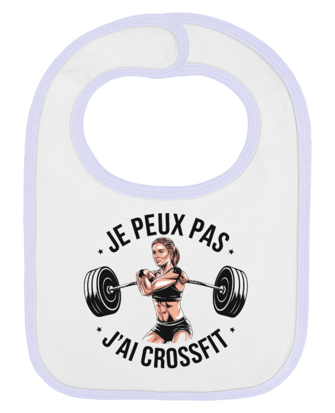 Bavoir bébé uni je peux pas j'ai crossfit par bwilfy