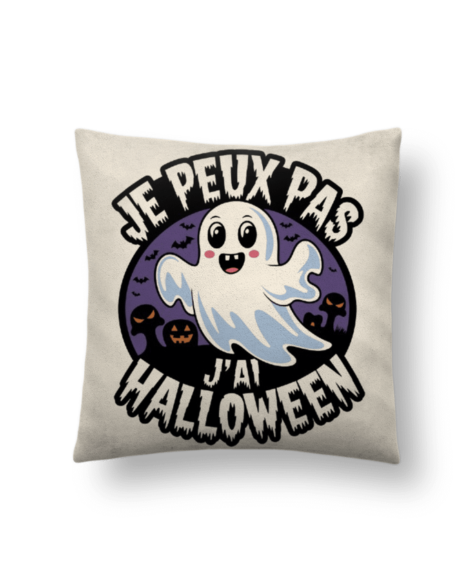 Coussin suédine je peux pas j'ai halloween par bwilfy