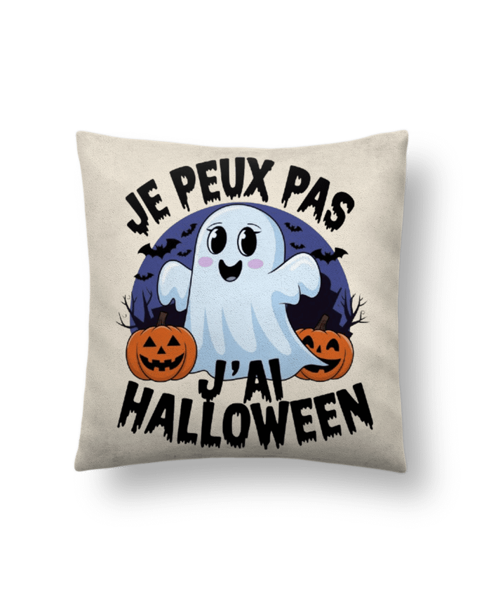 Coussin suédine je peux pas j'ai halloween par bwilfy