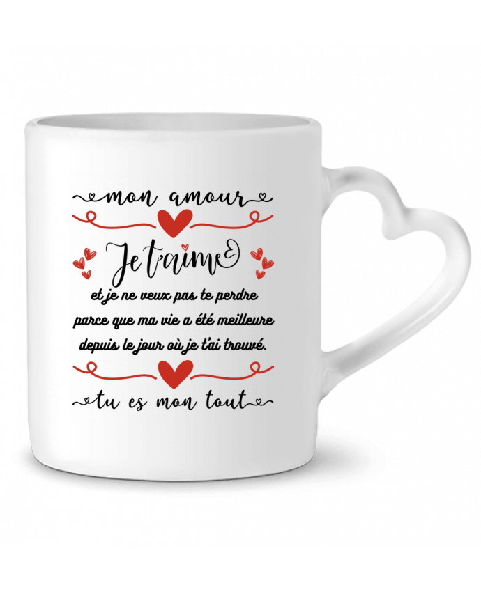 Mug coeur Je t'aime et je ne veux pas te perdre par Riquelmi