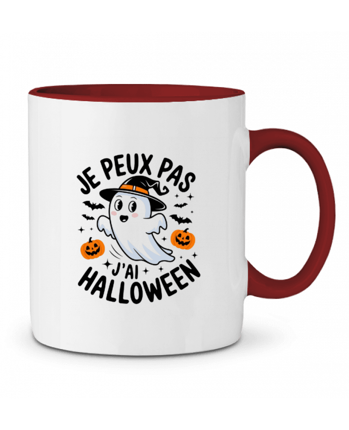 Mug bicolore je peux pas j'ai halloween bwilfy