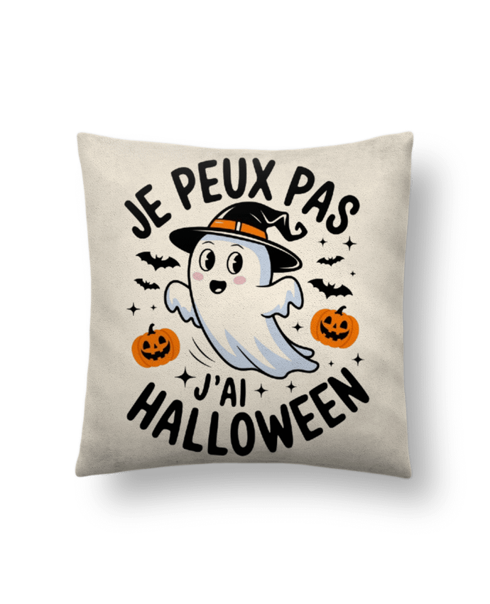 Coussin suédine je peux pas j'ai halloween par bwilfy