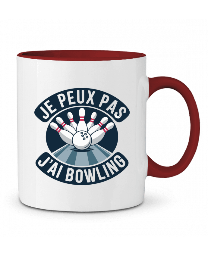Mug bicolore je peux pas j'ai bowling bwilfy
