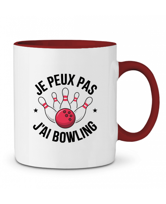 Mug bicolore je peux pas j'ai bowling bwilfy