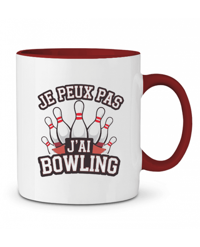 Mug bicolore je peux pas j'ai bowling bwilfy