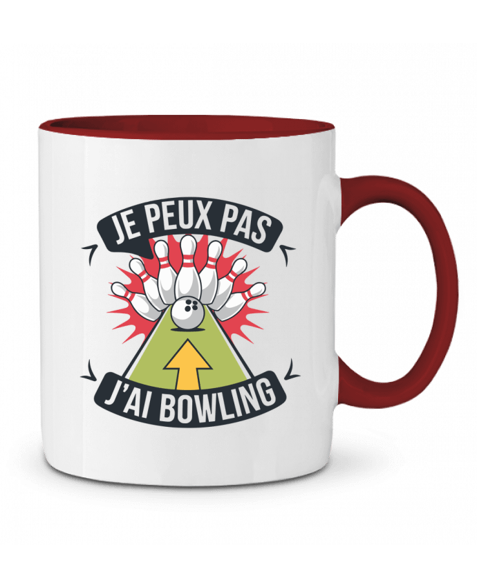 Mug bicolore je peux pas j'ai bowling bwilfy