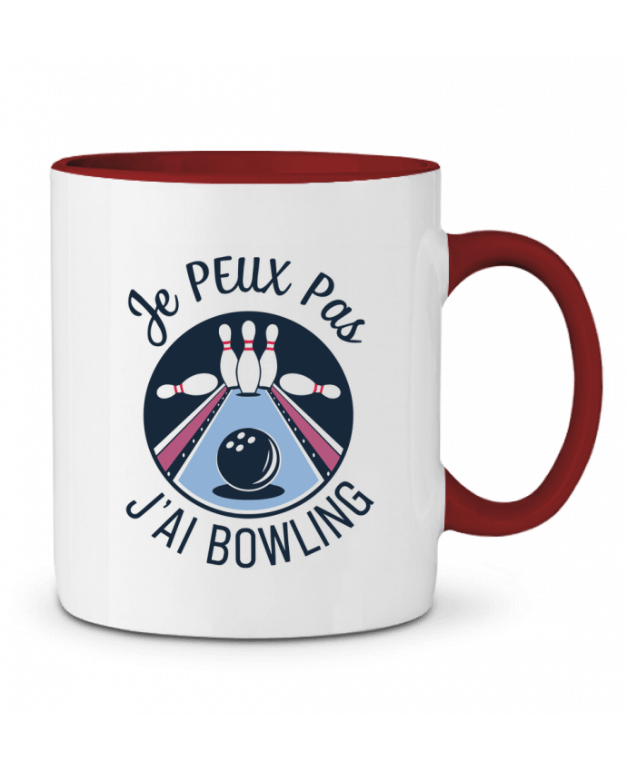 Mug bicolore je peux pas j'ai bowling bwilfy