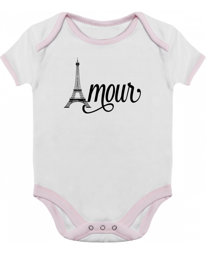 Body bébé manches contrastées Amour Tour Eiffel - Paris par justsayin