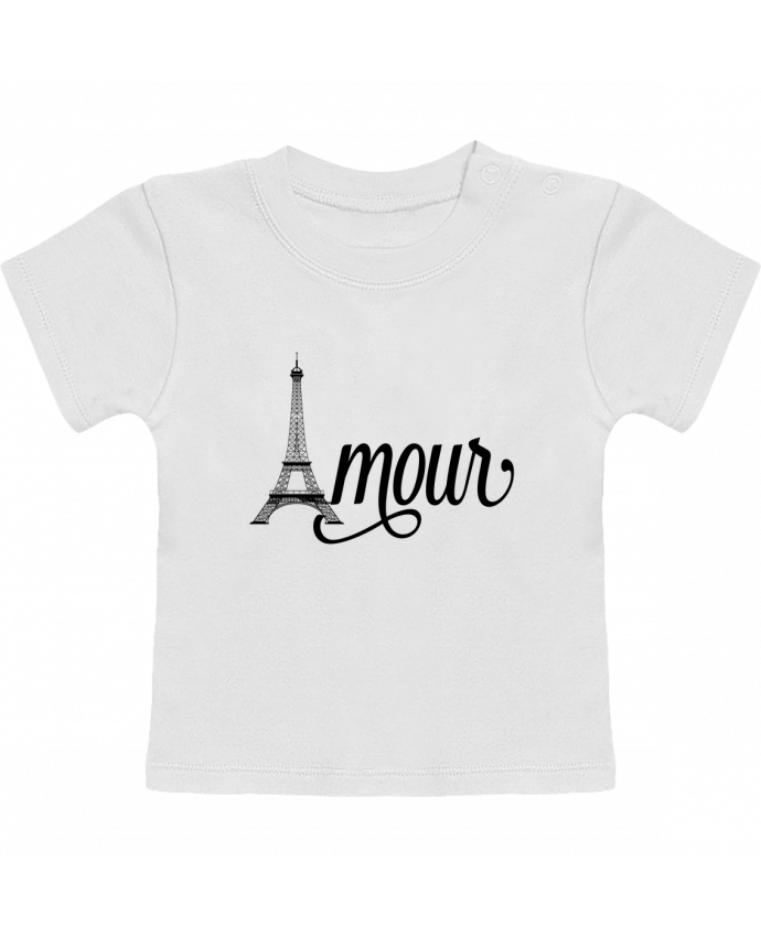 T-Shirt Baby Short Sleeve Amour Tour Eiffel - Paris manches courtes du designer justsayin